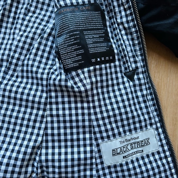 Barbour Women's Black Jacket Barbour Moto Jacket Women 4 Black Streak Tartan Zip - Picture 8 of 9